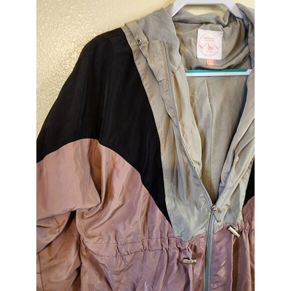 OUTDOOR COLLECTION 26 International Gray Pink Black Lightweight Hood Jacket SZ M - Picture 3 of 7